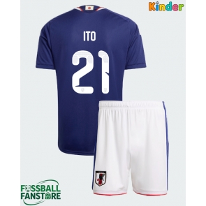 Japan Hiroki Ito #21 Replik Heimtrikot Kinder WM 2026 Kurzarm (+ Kurze Hosen)